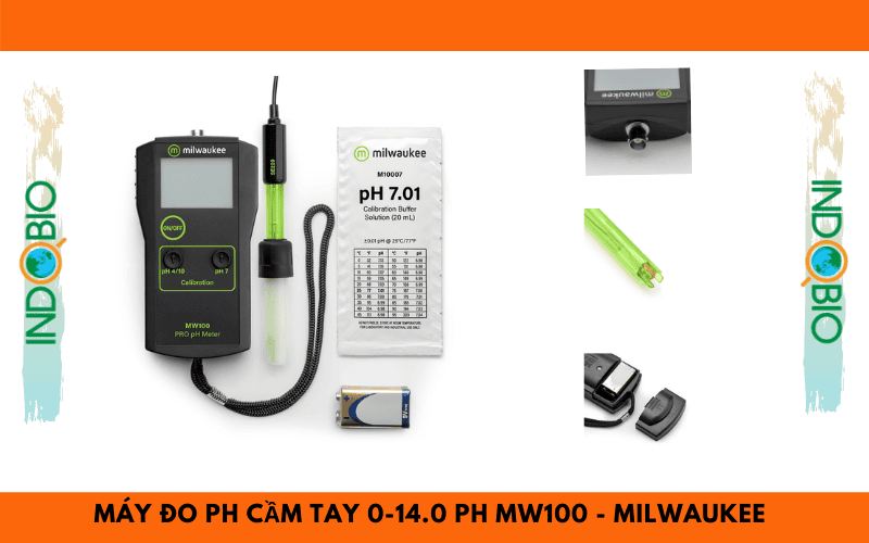 Máy đo độ pH cầm tay MW100 Wilwaukee, đo độ Ph trong nước 1-14 pH